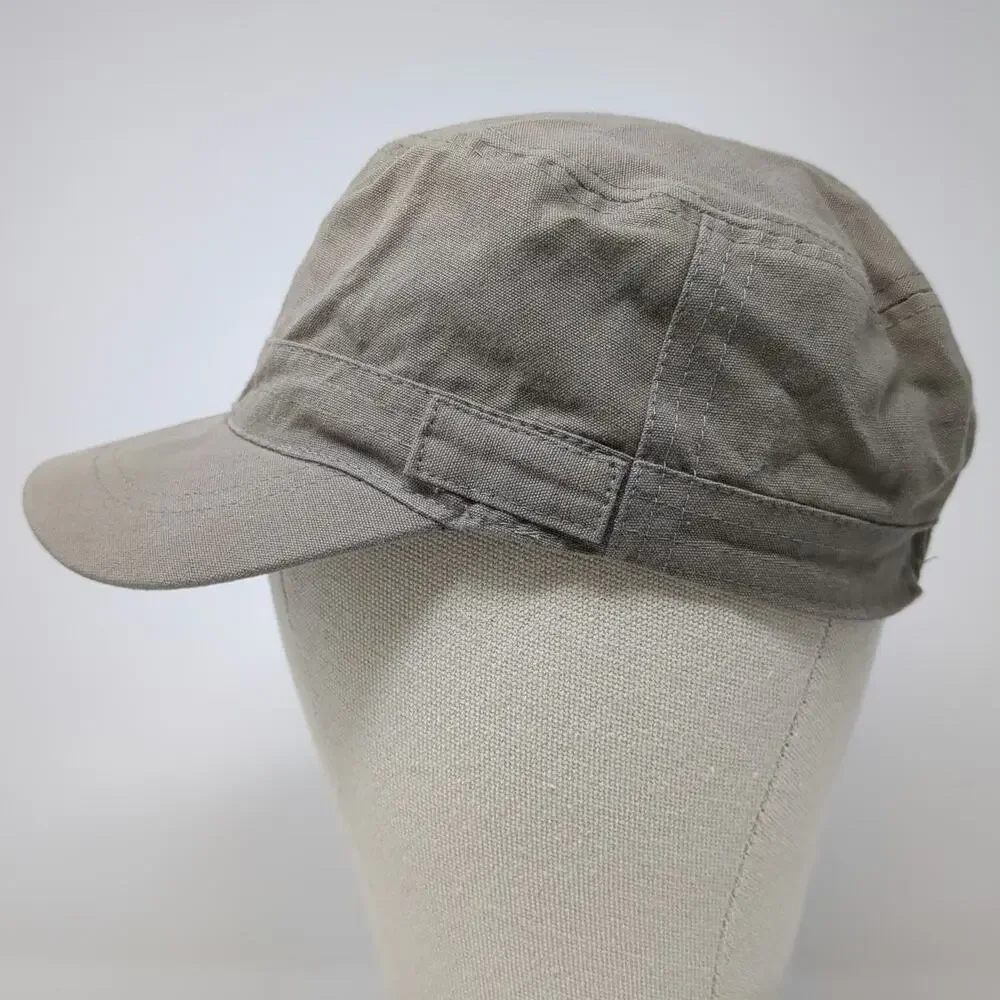 ALDO Army Cap Beige S 100% Cotton Striped Lining Elastic Back Lightweight Hat